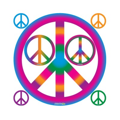 Restickable Neon Peace Signs