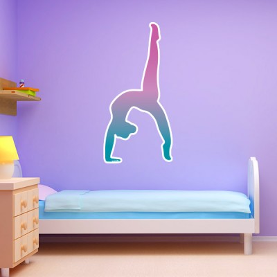 Pink & Green Gymnast Silhouette