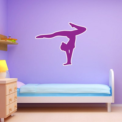 Purple Gymnast Handstand Silhouette