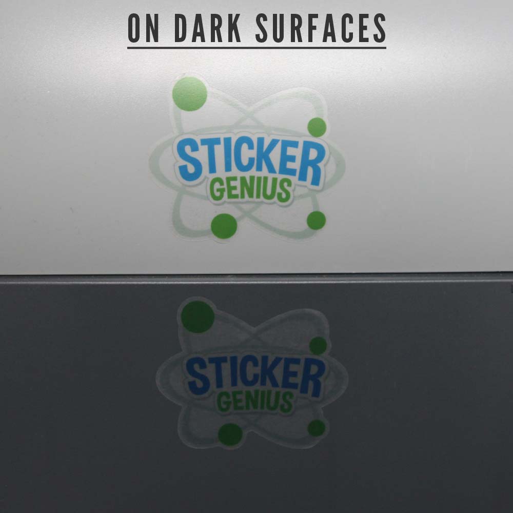 Custom Shape Repositionable Clear Decal Sticker Genius