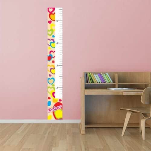 Hearts Growth Chart Growth Chart Girls Sticker Genius