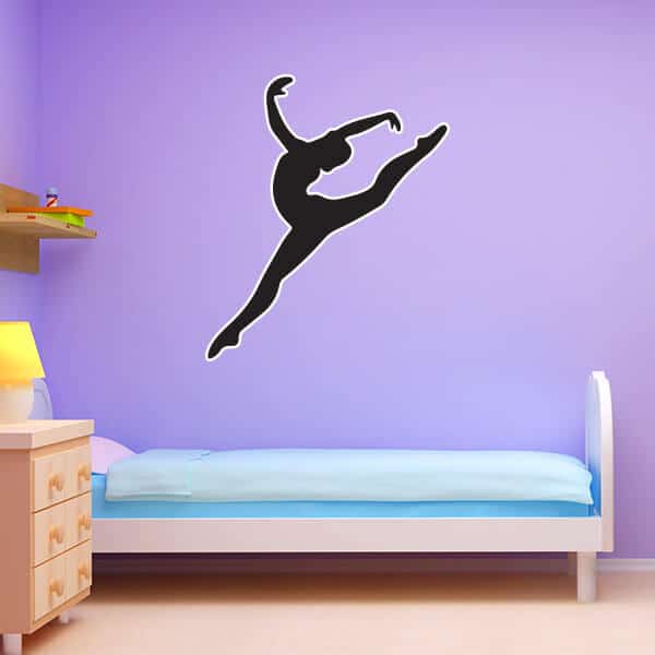 Restickable Black Gymnast Silhouette