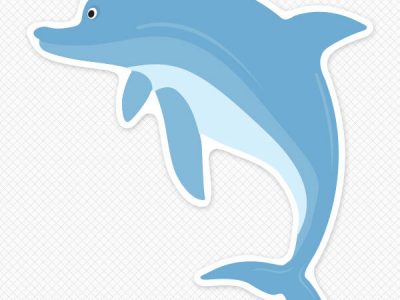 Dolphin Wall Sticker Restickable