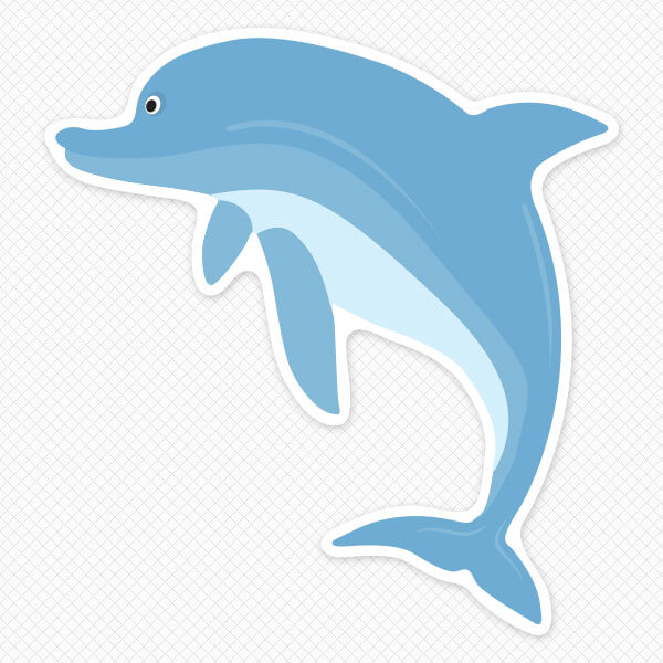 Dolphin Wall Sticker Restickable