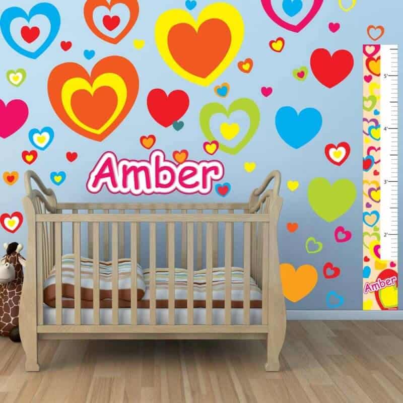 Colorful Heart Wall Stickers Personalized Kids' Room Wall Stickers