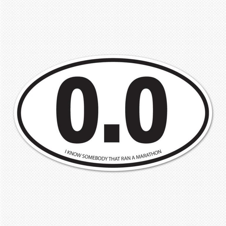White 0.0 Marathon Oval Sticker 0.0 Car Sticker Sticker Genius