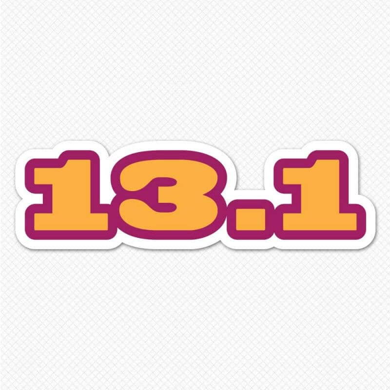 13.1 Decal | Half Marathon Bumper Sticker | Sticker Genius