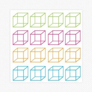 cube sticker sheet colorful wall decor room