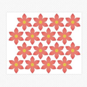 flower sticker sheet pink wall decor graphics