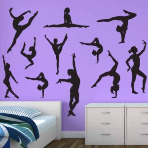 gymnastics dancer wall decals wall graphics room decor custom color