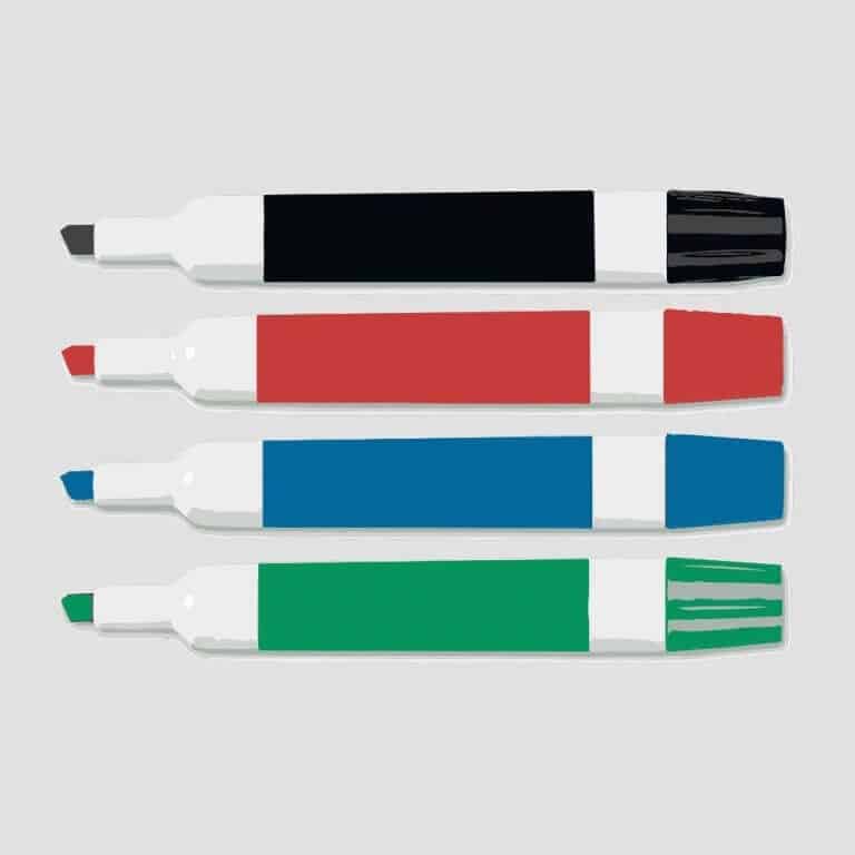 Black, Red, Green, & Blue Dry Erase Markers Sticker Genius