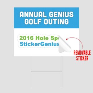 Golf Outing Sponsor Sign With Sticker