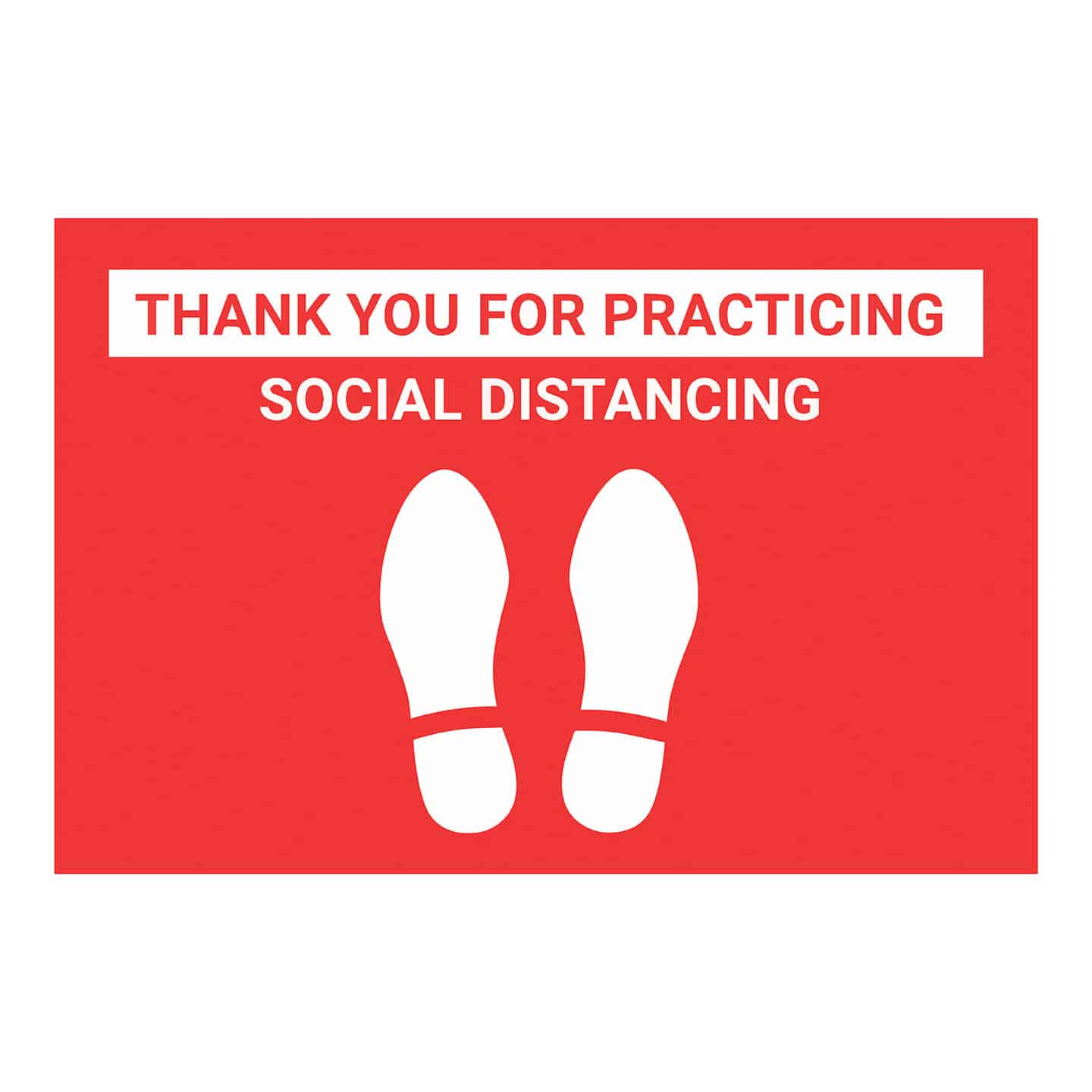 Work Place & Customers  Made in The USA FD-C-16-99997 SignMission Coronavirus Thank You for Social Distance Red Non-Slip Floor Graphic 12 Pack of 16 Vinyl Decal Protect Your Business 